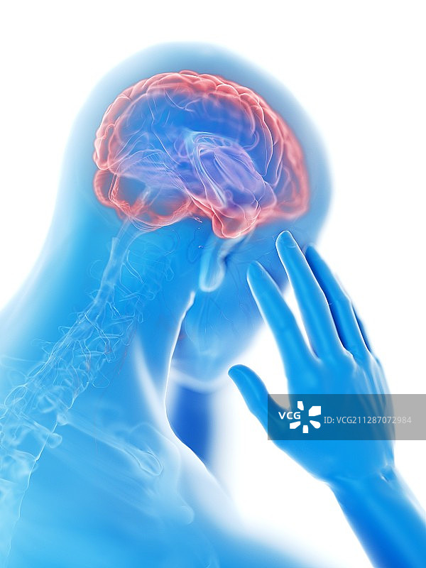 男人头痛插画图片素材