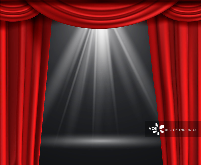 剧院的豪华红色幕布图片素材