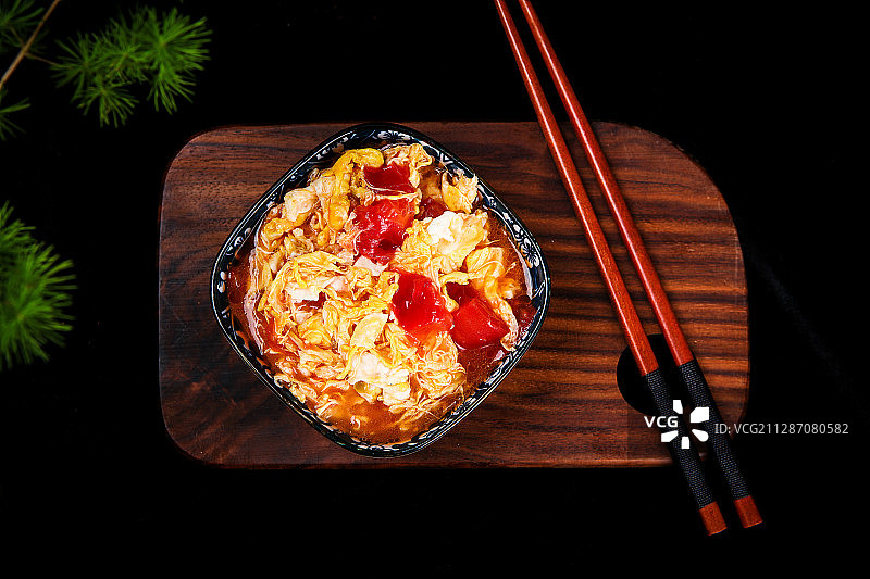 下饭菜西红柿炒鸡蛋图片素材