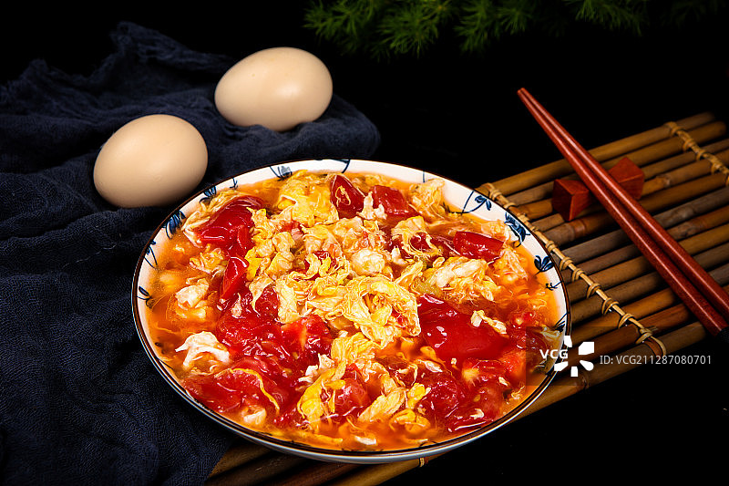 下饭菜西红柿炒鸡蛋图片素材