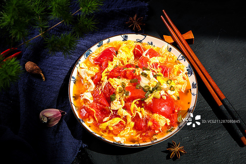 下饭菜西红柿炒鸡蛋图片素材