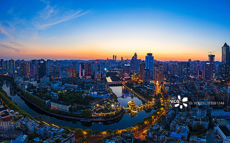广东省江门市城市夜景图片素材