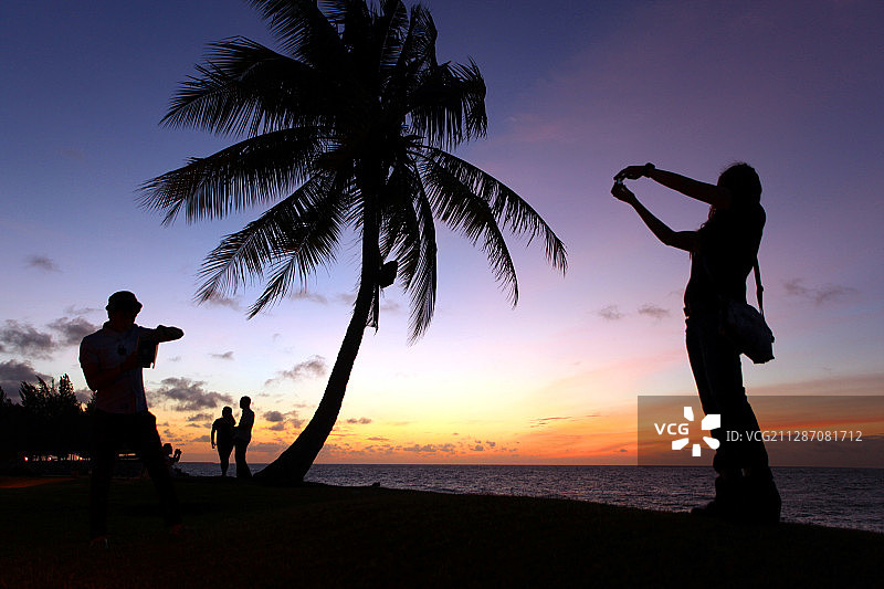 文莱海边夕阳图片素材