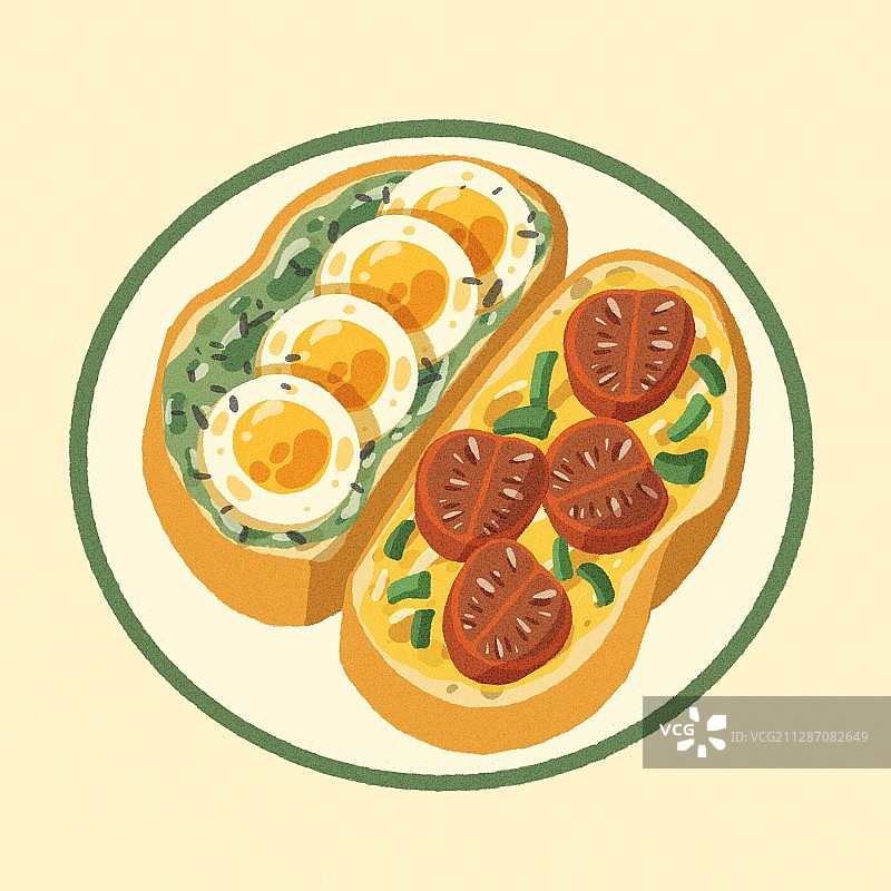 早餐开放式三明治图片素材