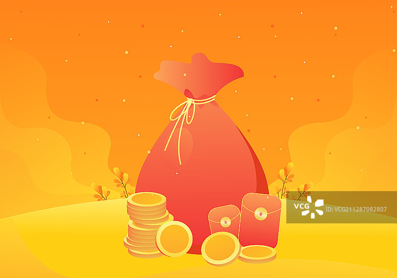 经济向好收益大涨卡通插画图片素材