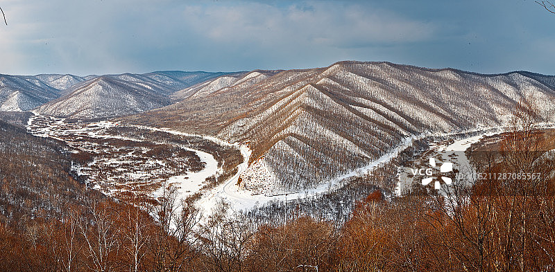 黑龙江省鹤岗市萝北县太平沟雪景图片素材