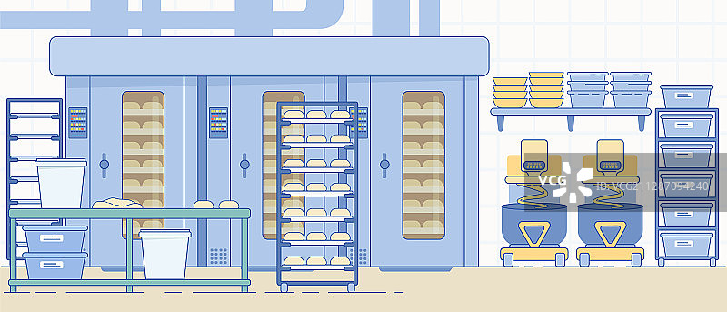 烘焙行业设备：面包和面团图片素材