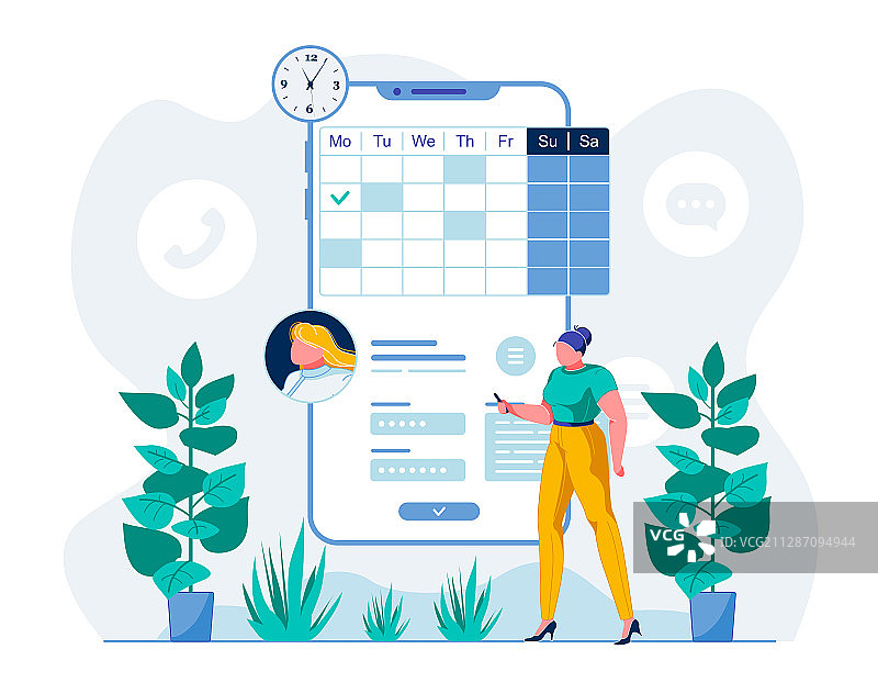 远程医疗移动应用扁平风格图片素材