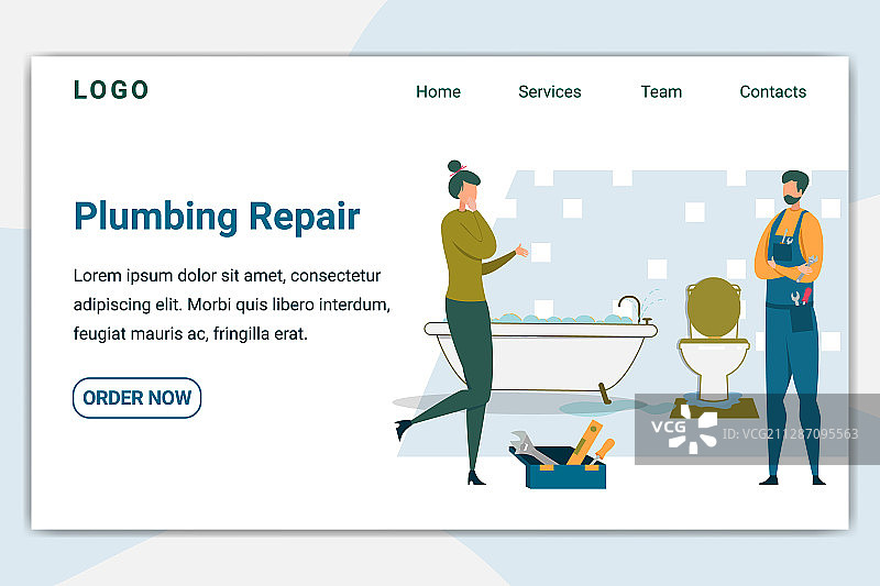 水管维修banner：水管工上门服务图片素材