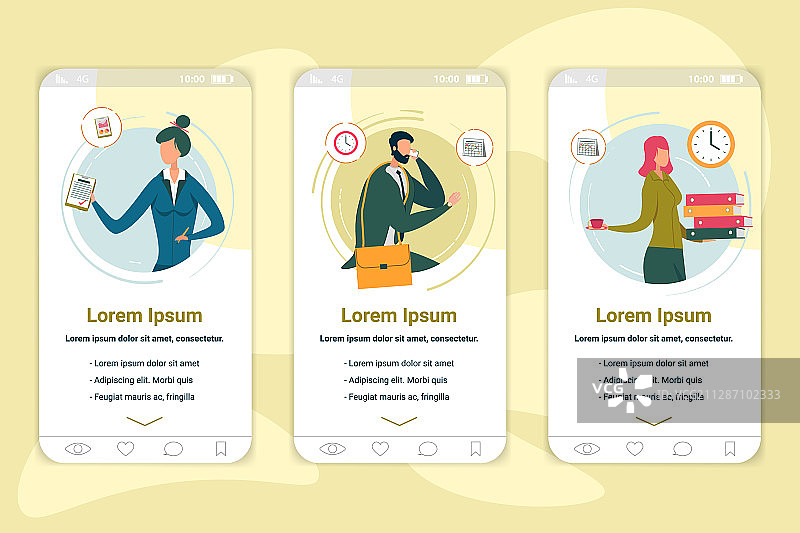 公司员工入职APP界面模板图片素材