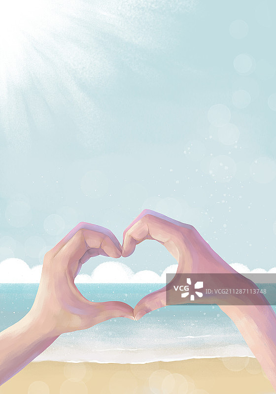 海边插画图片素材