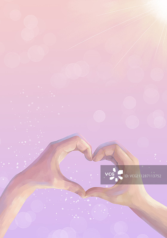 心型唯美插画图片素材