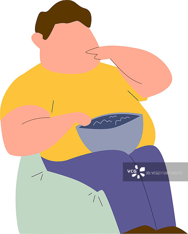 饮食成瘾：精神疾病与肥胖男子图片素材