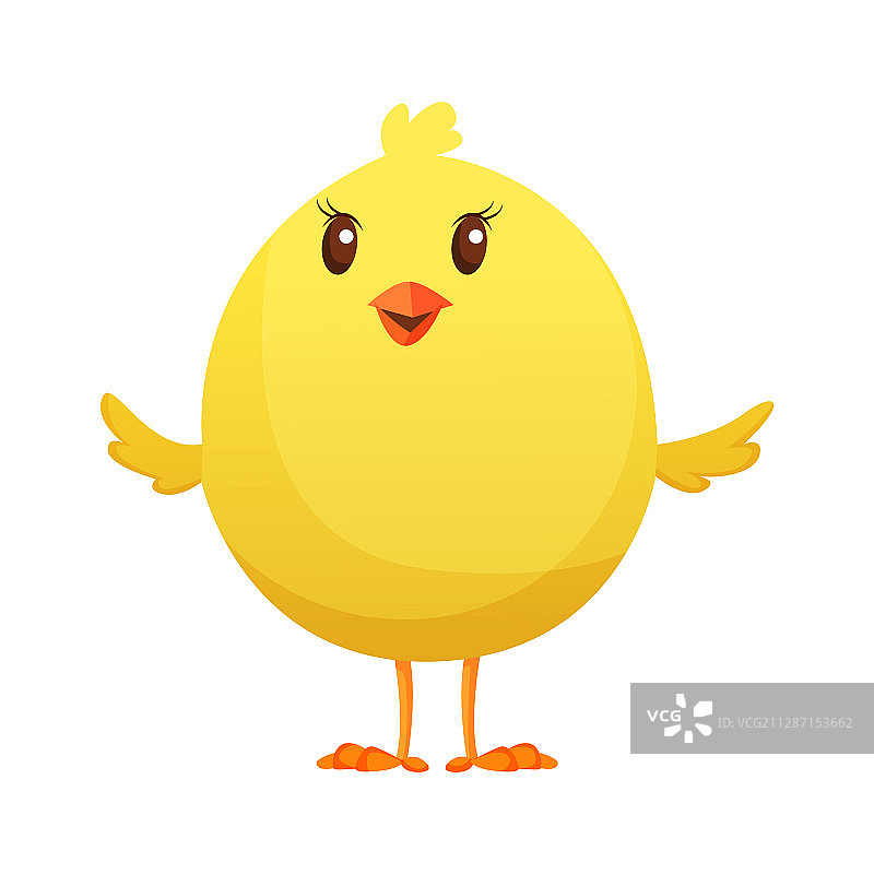 可爱的小卡通鸡等待着什么图片素材