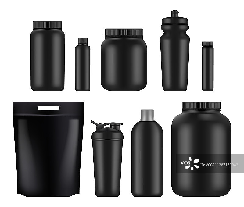 运动营养乳清蛋白粉塑料罐图片素材