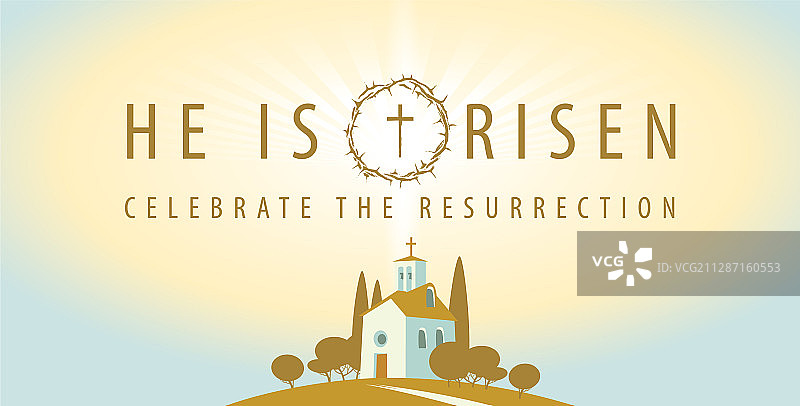 复活节主题教堂宗教banner图片素材