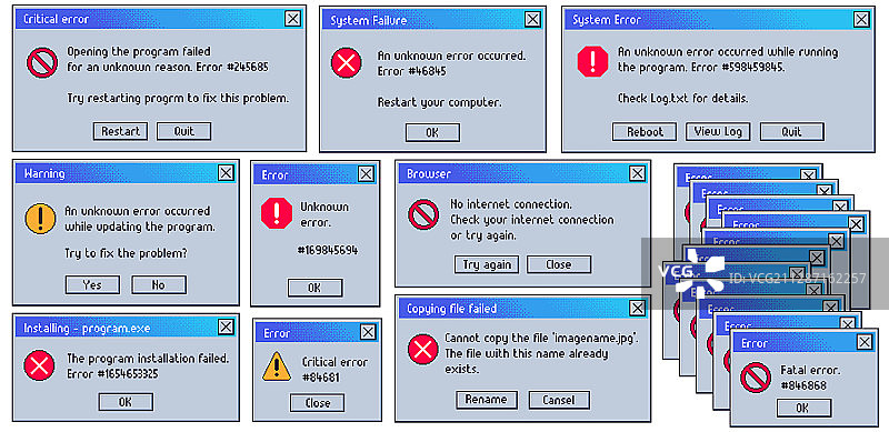 复古错误消息旧用户界面系统图片素材