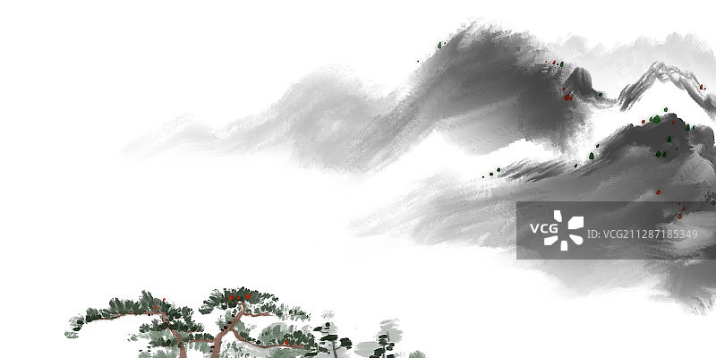 水墨写意中国画图片素材