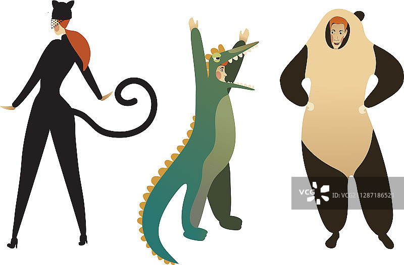 身穿动物服装的人物图片素材