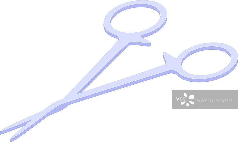 外科镊子图标2.5D风格图片素材