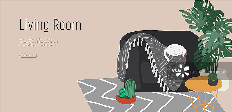 手绘风格着陆页模板图片素材