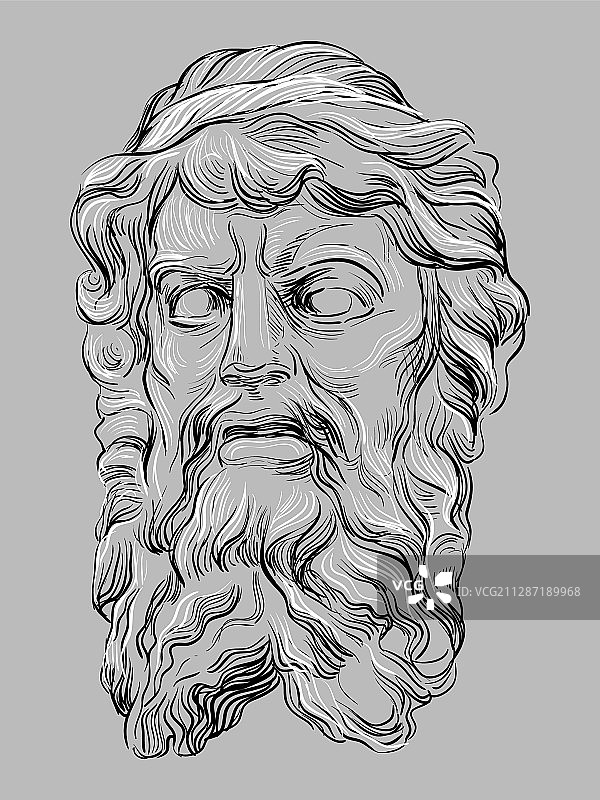 灰色石像面部2图片素材