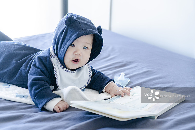 喜欢看书的蓝莓宝宝图片素材