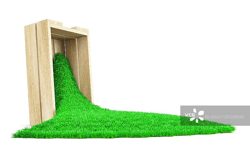 洒出草的木箱，插图图片素材