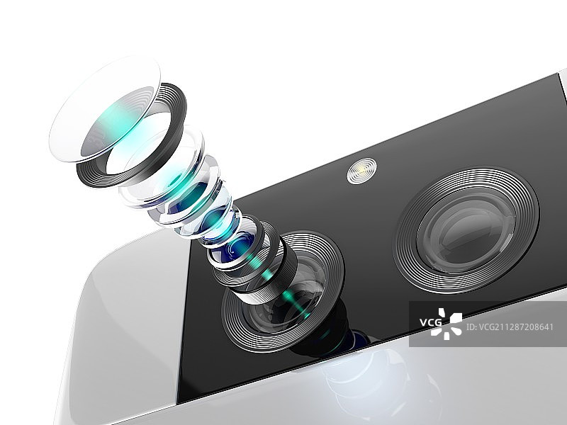 智能手机上的双摄像头，插图图片素材