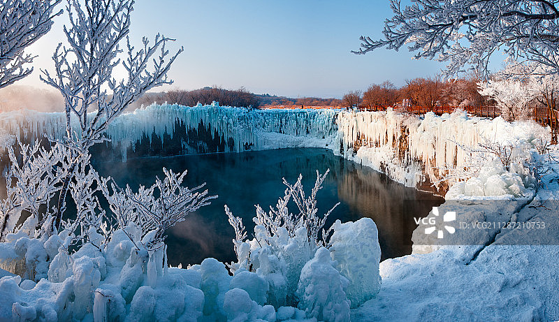 黑龙江省牡丹江镜泊湖雪景图片素材