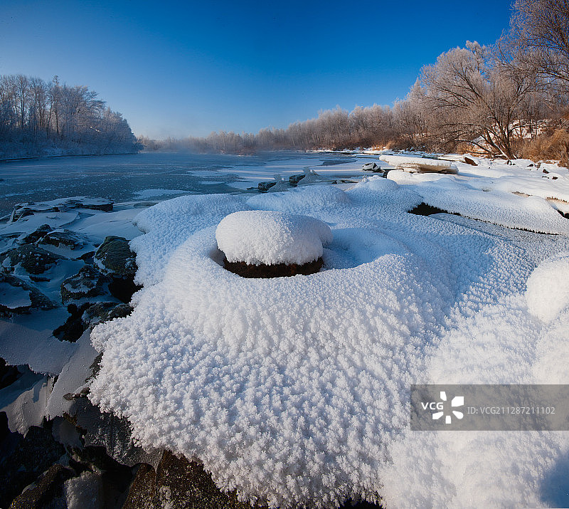 黑龙江省逊克县大平台雾凇图片素材