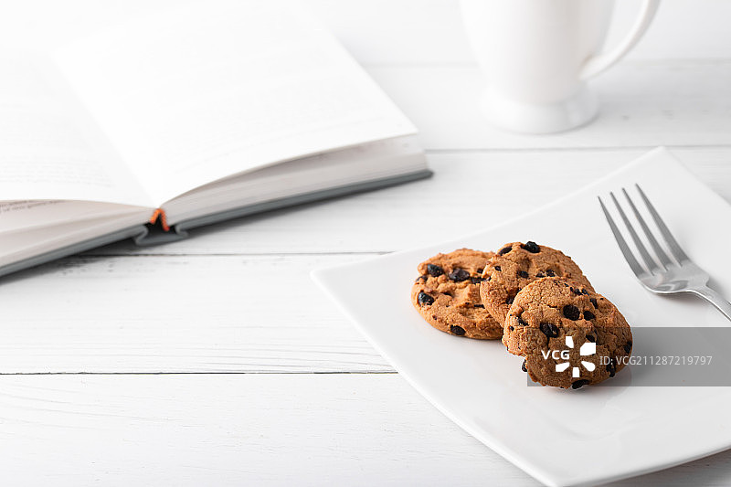 办公桌上的早餐图片素材