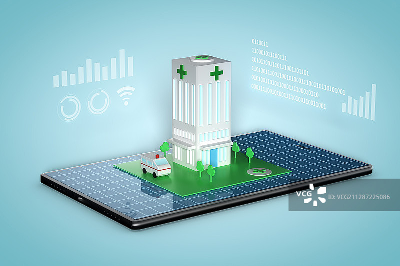 智慧医疗，三维图形图片素材