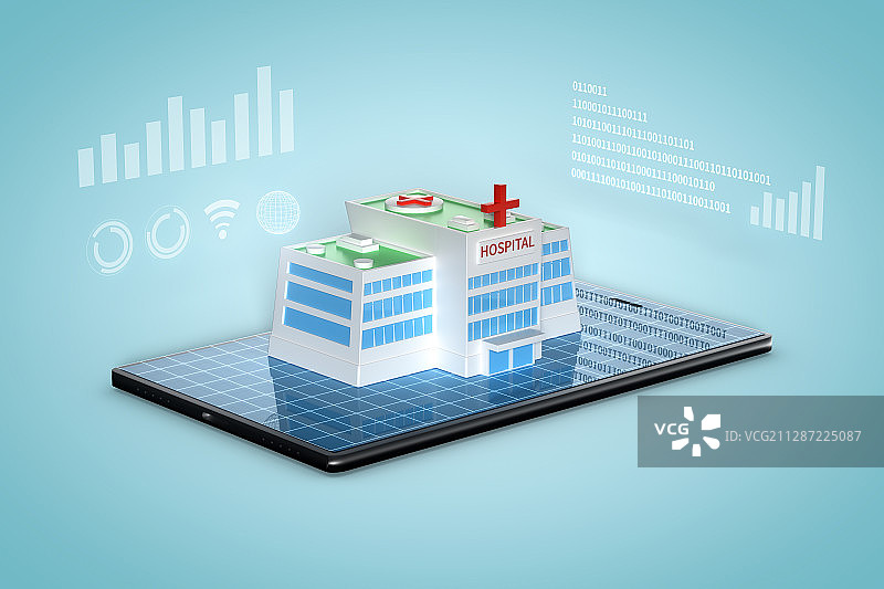 智慧医疗，三维图形图片素材