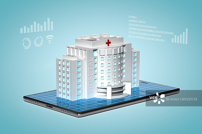 智慧医疗，三维图形图片素材