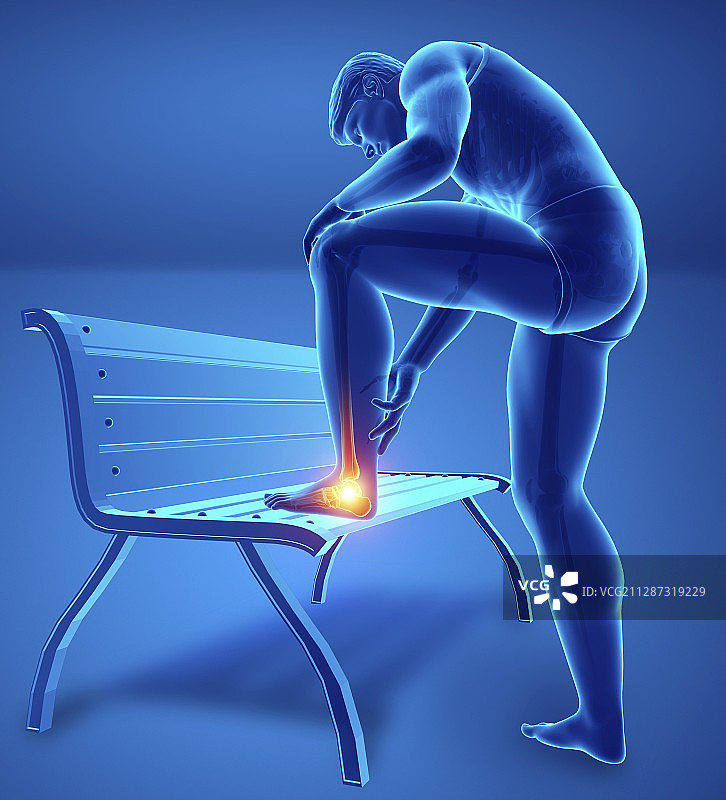 脚痛的男人插画图片素材