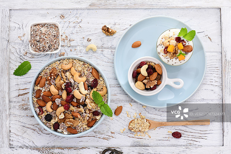 坚果与麦片图片素材