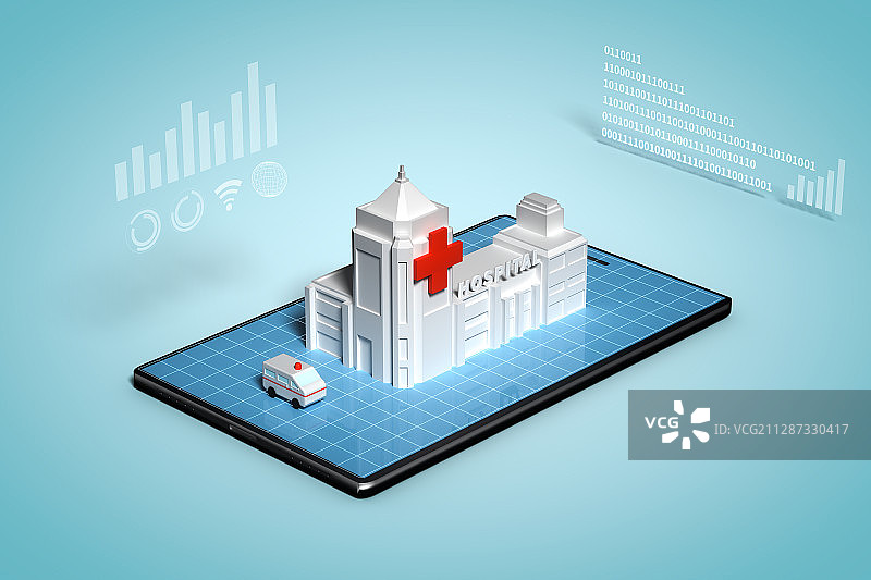 智慧医疗，三维图形图片素材