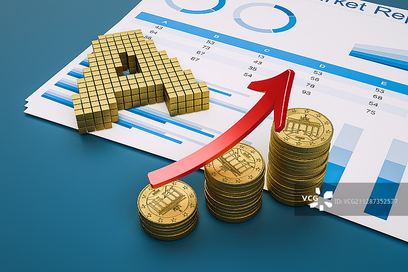 财经报表，三维图形图片素材