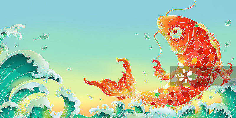鲤鱼跳跃图片素材