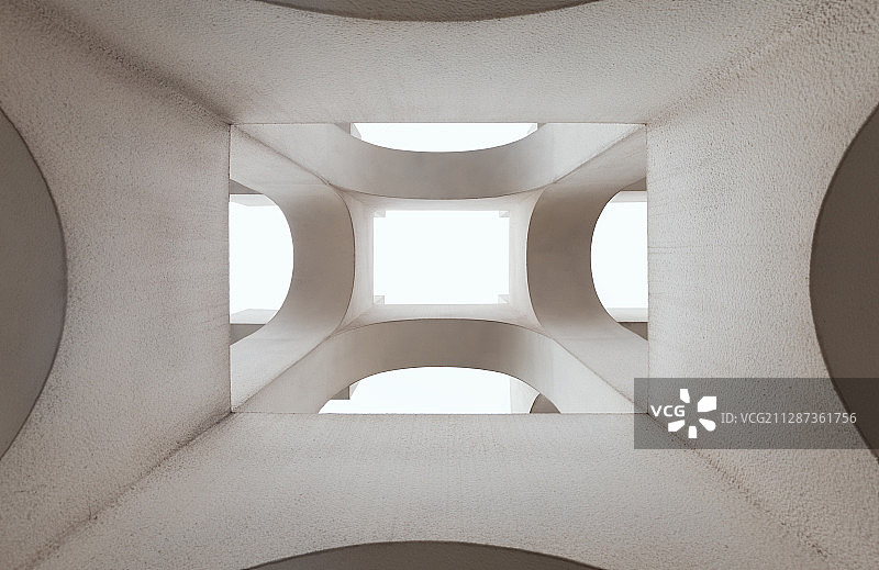 成都市成华区二仙桥公园建筑局部简约几何特写图片素材