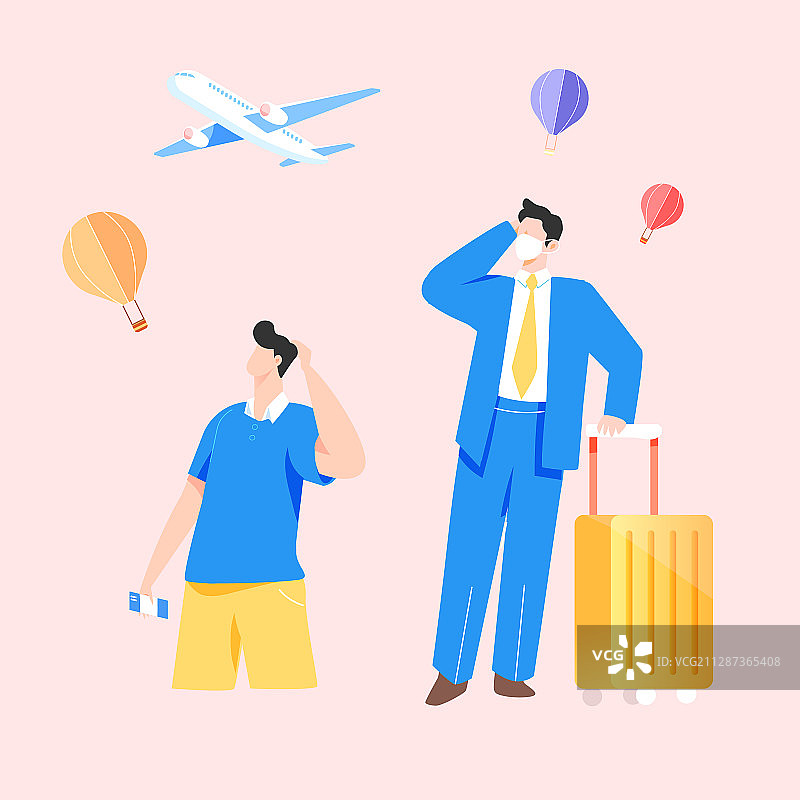 卡通飞机出行交通方式行程安排出差旅游旅行城市建筑背景矢量插画图片素材