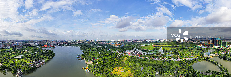 航拍中国东莞华阳湖湿地公园图片素材