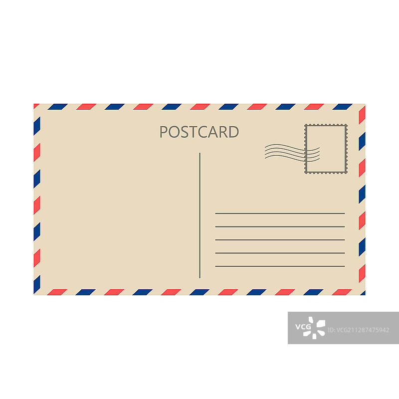 白色背景上的明信片图片素材