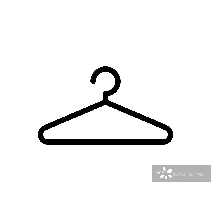 白色背景上孤立的衣架图标图片素材