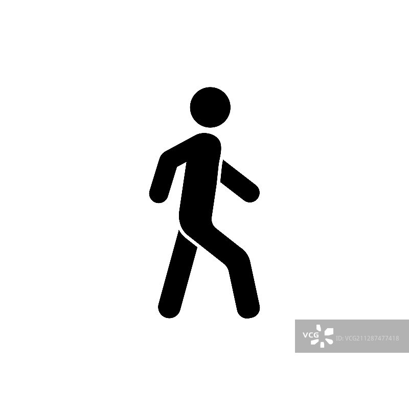 白色背景上的行走图标图片素材