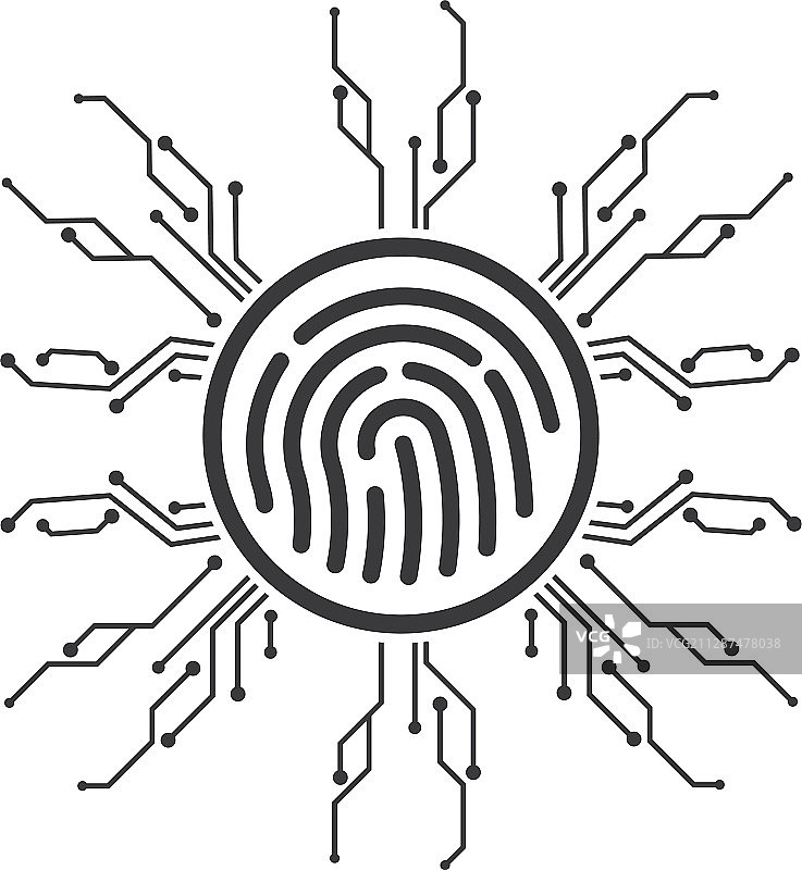 指纹电路图标模板图片素材