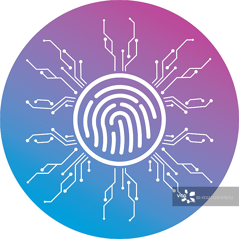 指纹电路图标模板图片素材
