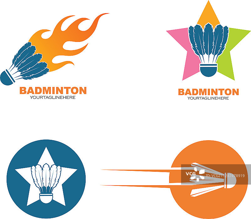 羽毛球图标标志设计图片素材