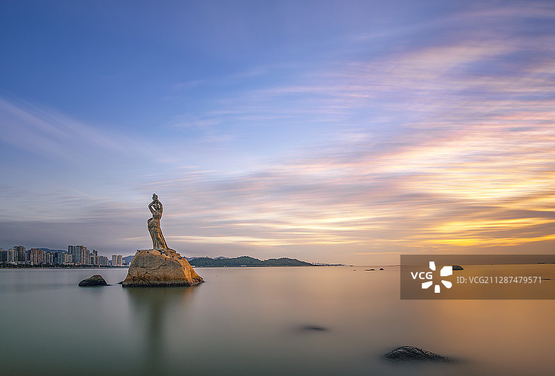 珠海渔女日出图片素材